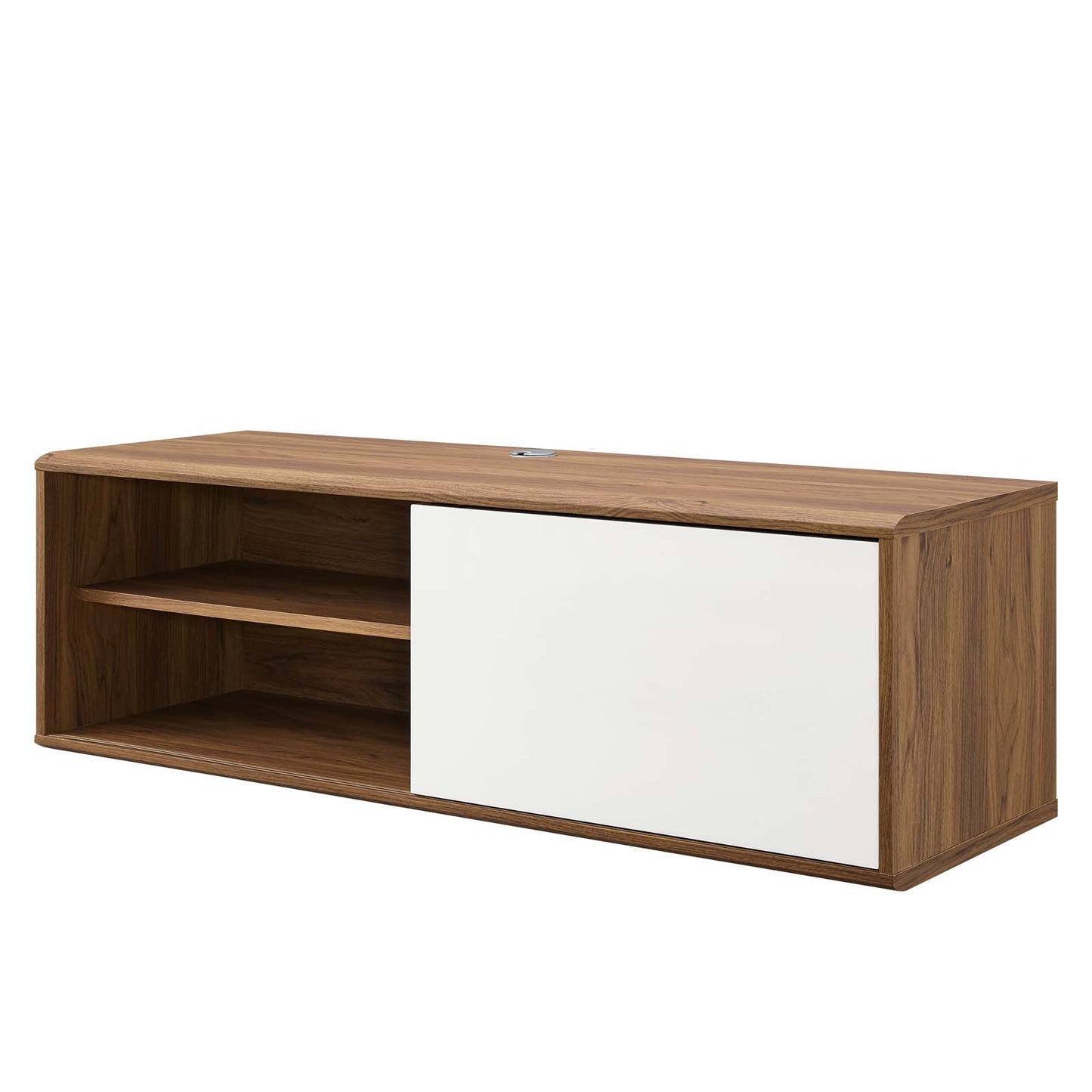 Envision 46" Wall Mount TV Stand, Wood, Brown Walnut White, 19604