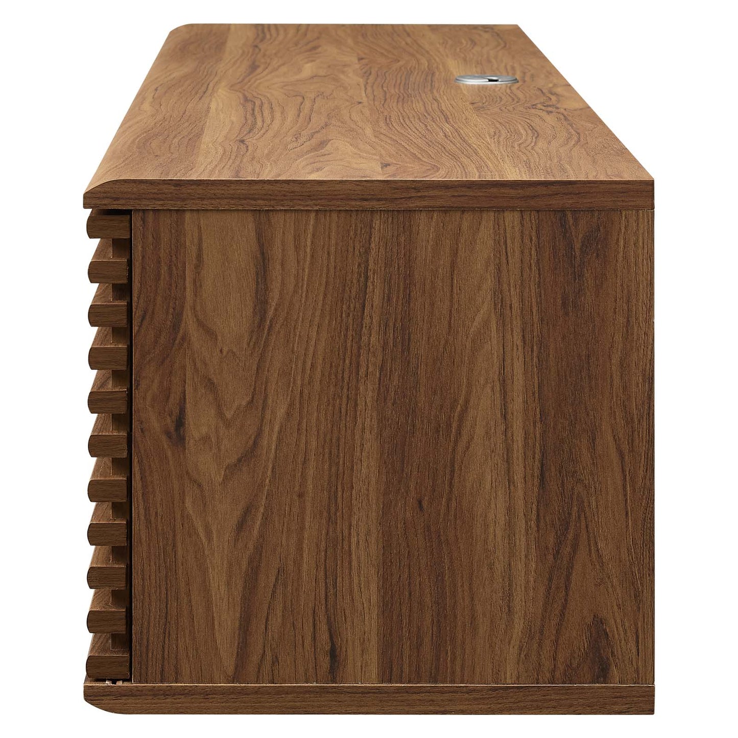Render 60" Wall-Mount Media Console TV Stand, Wood, Brown Walnut, 19607