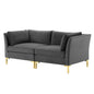 Ardent Performance Velvet Loveseat, Velvet, Grey Gray, 19608