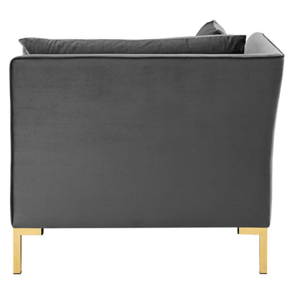 Ardent Performance Velvet Loveseat, Velvet, Grey Gray, 19608