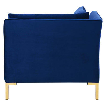 Ardent Performance Velvet Loveseat, Velvet, Blue Navy, 19609
