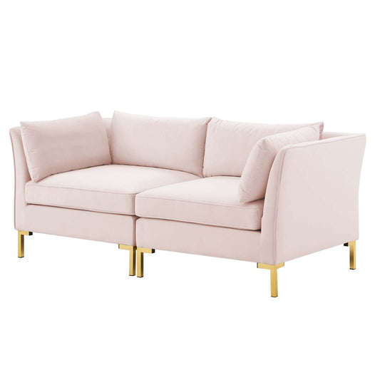 Ardent Performance Velvet Loveseat, Velvet, Pink, 19610
