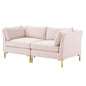 Ardent Performance Velvet Loveseat, Velvet, Pink, 19610