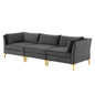 Ardent Performance Velvet Sofa, Velvet, Grey Gray, 19611