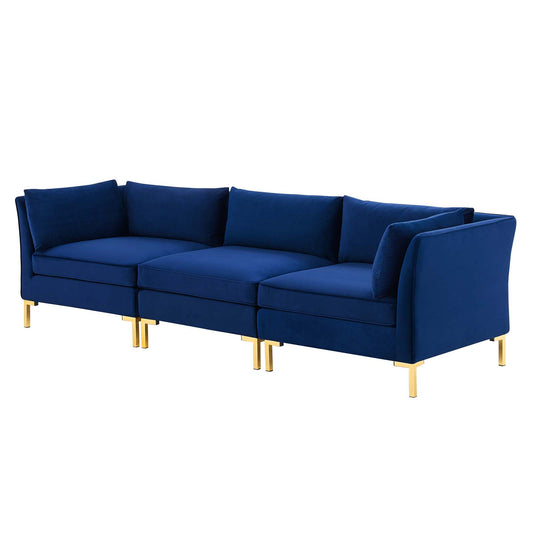 Ardent Performance Velvet Sofa, Velvet, Blue Navy, 19612