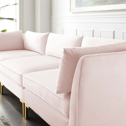 Ardent Performance Velvet Sofa, Velvet, Pink, 19613