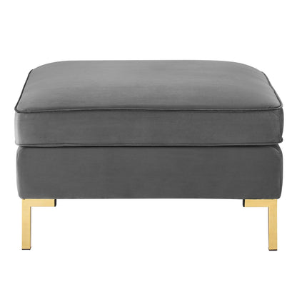 Ardent 4-Piece Performance Velvet Sectional Sofa, Velvet, Grey Gray, 19614