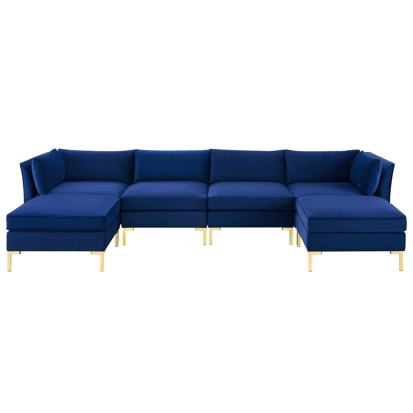 Ardent 6-Piece Performance Velvet Sectional Sofa, Velvet, Blue Navy, 19618