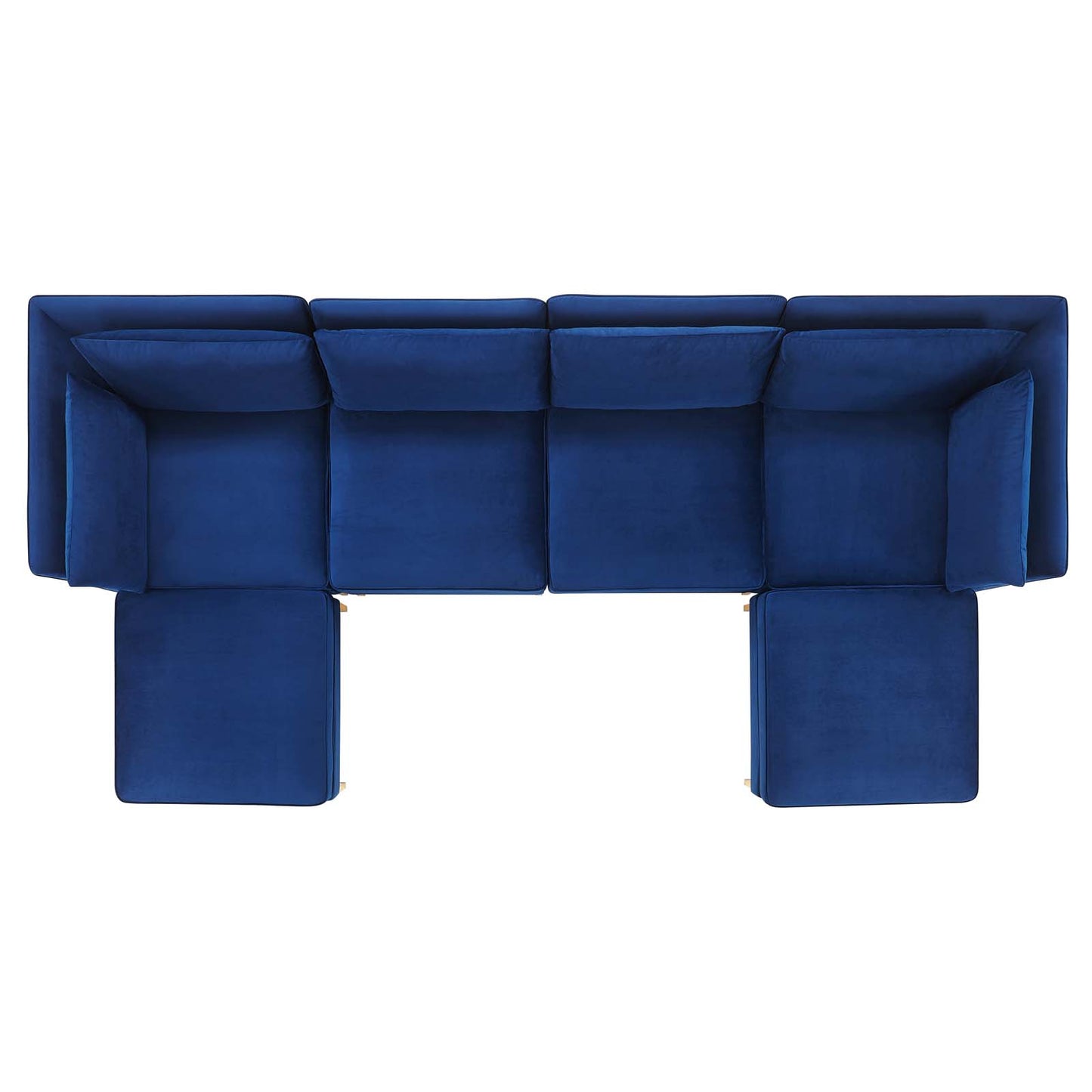 Ardent 6-Piece Performance Velvet Sectional Sofa, Velvet, Blue Navy, 19618