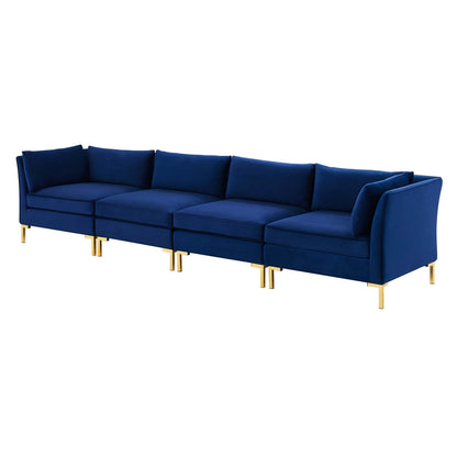 Ardent 4-Seater Performance Velvet Sofa, Velvet, Blue Navy, 19624