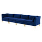 Ardent 4-Seater Performance Velvet Sofa, Velvet, Blue Navy, 19624