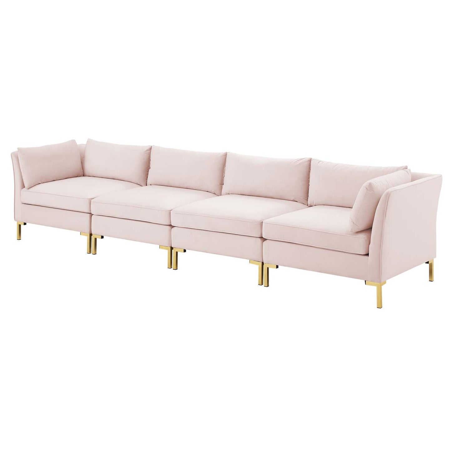 Ardent 4-Seater Performance Velvet Sofa, Velvet, Pink, 19625