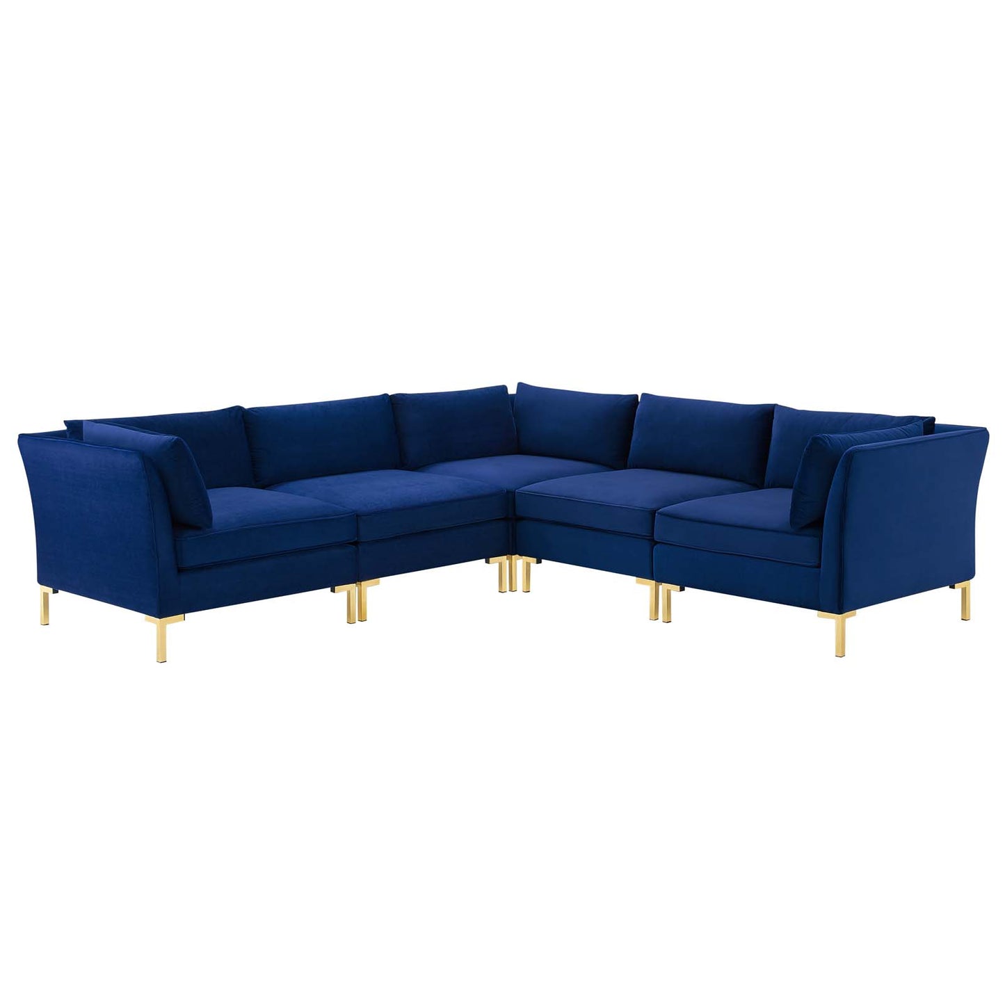 Ardent 5-Piece Performance Velvet Sectional Sofa, Velvet, Blue Navy, 19627