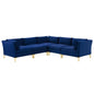 Ardent 5-Piece Performance Velvet Sectional Sofa, Velvet, Blue Navy, 19627