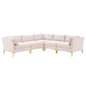 Ardent 5-Piece Performance Velvet Sectional Sofa, Velvet, Pink, 19628
