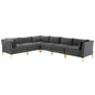 Ardent 6-Piece Performance Velvet Sectional Sofa, Velvet, Grey Gray, 19632