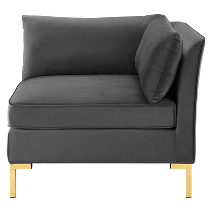 Ardent 6-Piece Performance Velvet Sectional Sofa, Velvet, Grey Gray, 19632