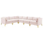Ardent 6-Piece Performance Velvet Sectional Sofa, Velvet, Pink, 19634