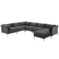 Ardent 7-Piece Performance Velvet Sectional Sofa, Velvet, Grey Gray, 19635
