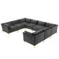 Ardent 8-Piece Performance Velvet Sectional Sofa, Velvet, Grey Gray, 19638