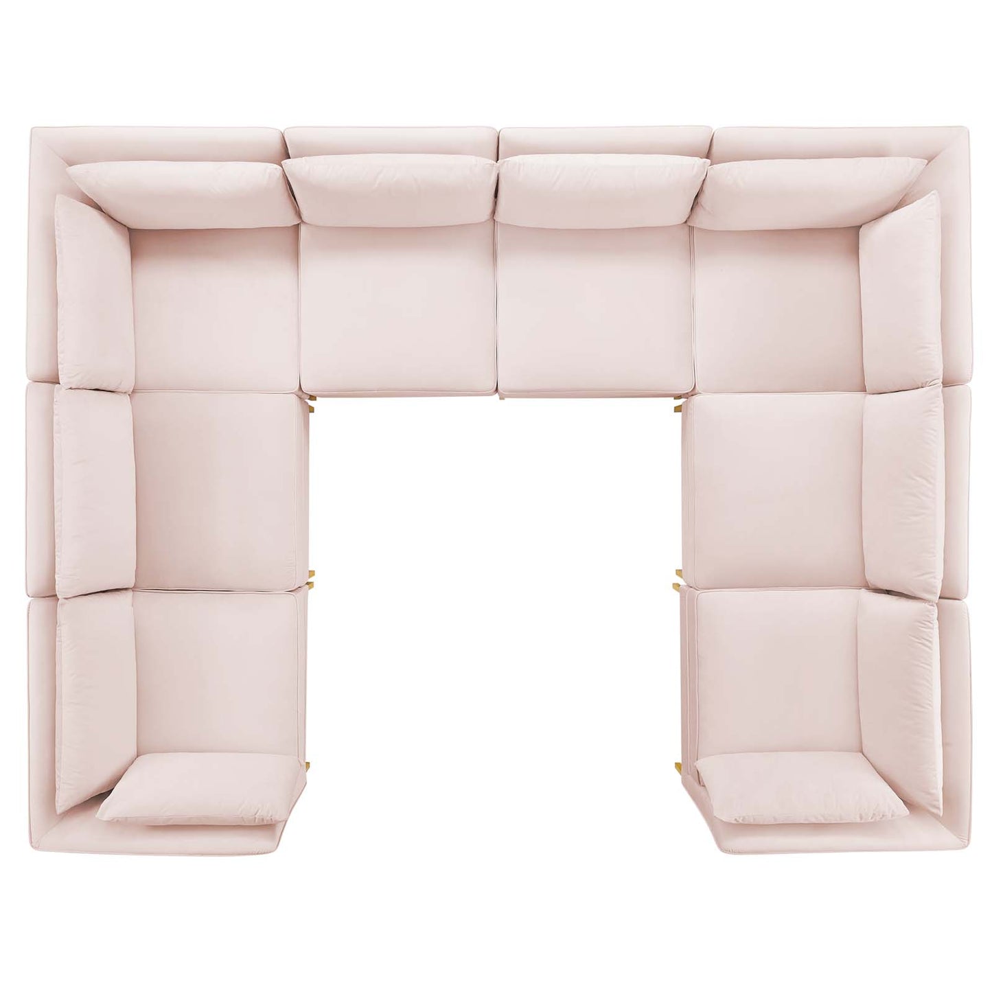 Ardent 8-Piece Performance Velvet Sectional Sofa, Velvet, Pink, 19640
