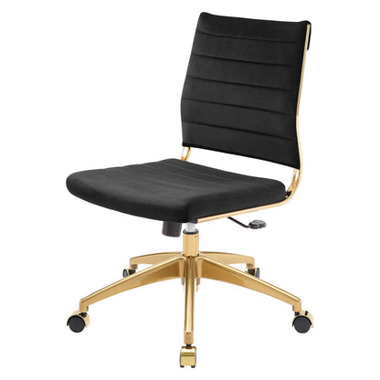 Jive Armless Mid Back Performance Velvet Office Chair, Velvet, Black, 19641