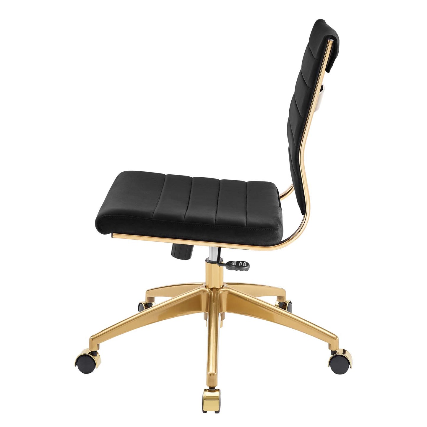 Jive Armless Mid Back Performance Velvet Office Chair, Velvet, Black, 19641