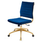 Jive Armless Mid Back Performance Velvet Office Chair, Velvet, Blue Navy, 19644