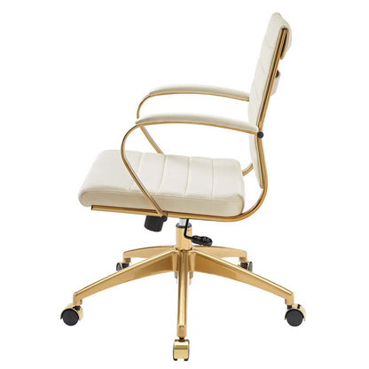 Jive Mid Back Performance Velvet Office Chair, Velvet, Ivory White, 19647