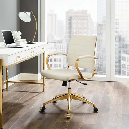 Jive Mid Back Performance Velvet Office Chair, Velvet, Ivory White, 19647