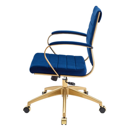 Jive Mid Back Performance Velvet Office Chair, Velvet, Blue Navy, 19648