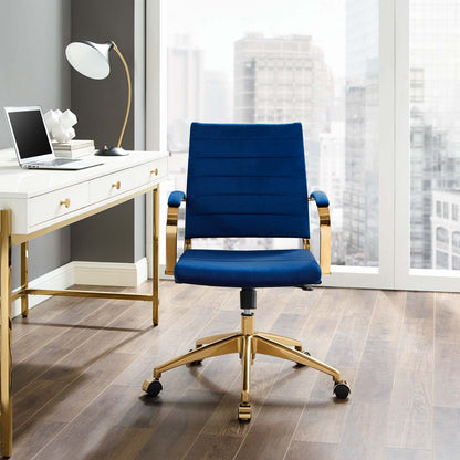 Jive Mid Back Performance Velvet Office Chair, Velvet, Blue Navy, 19648