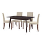 Prosper 5 Piece Upholstered Fabric Dining Set, Fabric, Drak Brown Beige, 19654