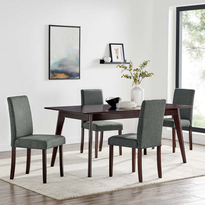 Prosper 5 Piece Upholstered Fabric Dining Set, Fabric, Drak Brown Grey Gray, 19656