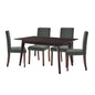 Prosper 5 Piece Upholstered Fabric Dining Set, Fabric, Drak Brown Grey Gray, 19656