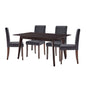 Prosper 5 Piece Upholstered Velvet Dining Set, Velvet, Drak Brown Grey Gray, 19663