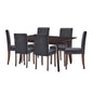 Prosper 7 Piece Upholstered Velvet Dining Set, Velvet, Drak Brown Grey Gray, 19666