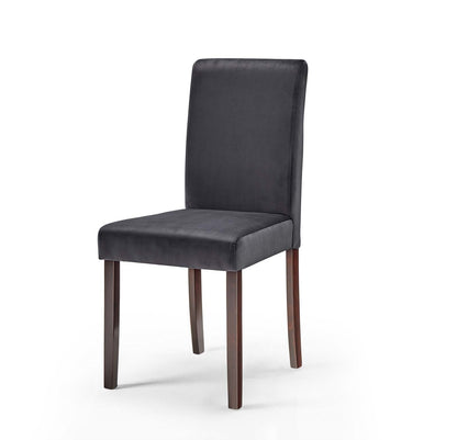 Prosper 7 Piece Upholstered Velvet Dining Set, Velvet, Drak Brown Grey Gray, 19666