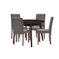 Prosper 5 Piece Faux Leather Dining Set, Faux Leather, Drak Brown Grey Gray, 19669