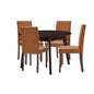 Prosper 5 Piece Faux Leather Dining Set, Faux Leather, Drak Brown Tan, 19670