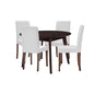Prosper 5 Piece Faux Leather Dining Set, Faux Leather, Drak Brown White, 19671