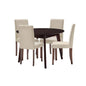 Prosper 5 Piece Upholstered Fabric Dining Set, Fabric, Drak Brown Beige, 19672