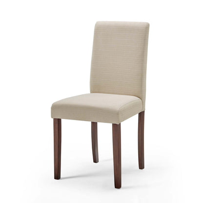 Prosper 5 Piece Upholstered Fabric Dining Set, Fabric, Drak Brown Beige, 19672