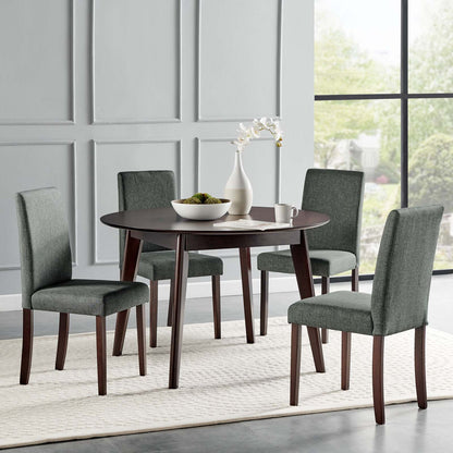 Prosper 5 Piece Upholstered Fabric Dining Set, Fabric, Drak Brown Grey Gray, 19674