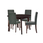 Prosper 5 Piece Upholstered Fabric Dining Set, Fabric, Drak Brown Grey Gray, 19674