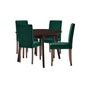 Prosper 5 Piece Upholstered Velvet Dining Set, Velvet, Drak Brown Green, 19676