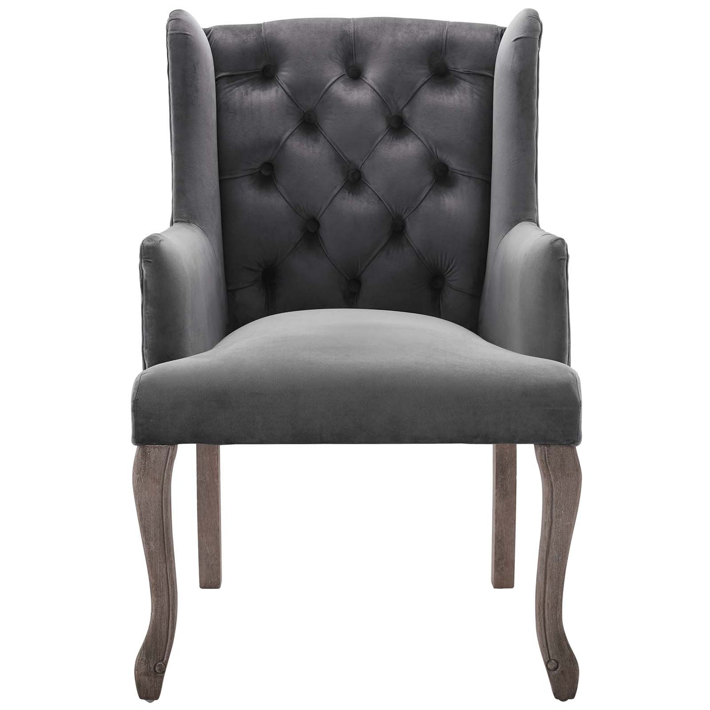 Realm Armchair Performance Velvet Set of 2, Velvet, Grey Gray, 19679