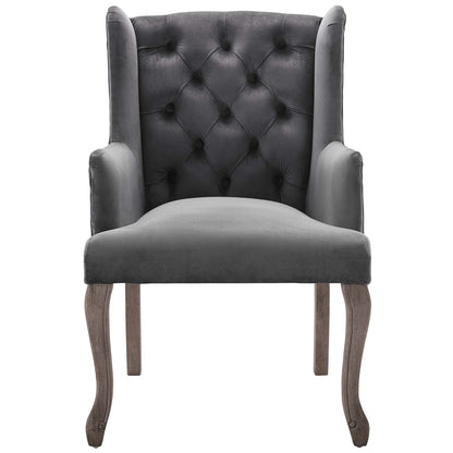Realm Armchair Performance Velvet Set of 2, Velvet, Grey Gray, 19679