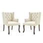 Realm Armchair Performance Velvet Set of 2, Velvet, Ivory White, 19680