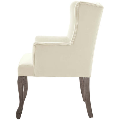 Realm Armchair Performance Velvet Set of 2, Velvet, Ivory White, 19680